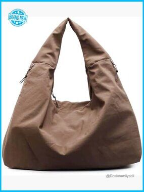 Large Hobo Bag Slouchy Nylon Shoulder Tote Casual Work Travel Multipocket